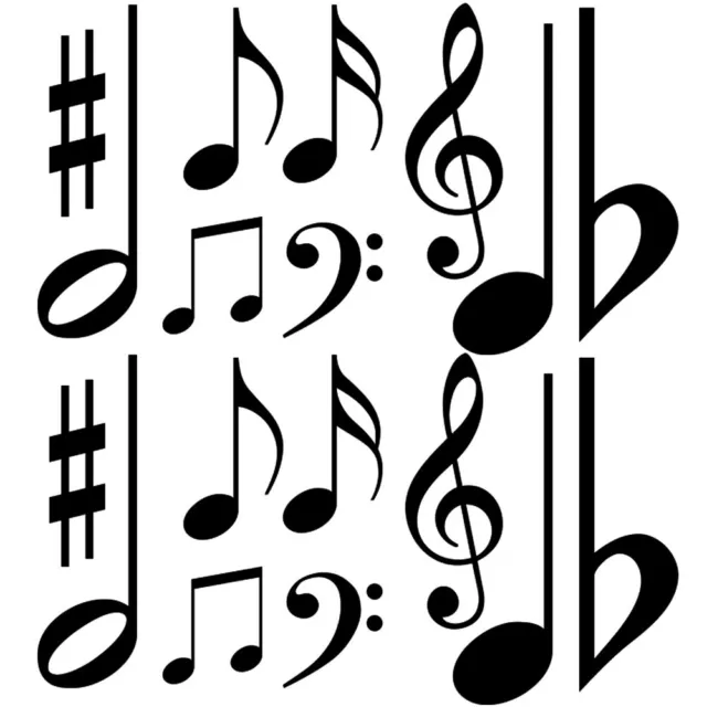 Sticker Décoration Musique Notes sur Partition Portée Ondulée (30x110 cm)