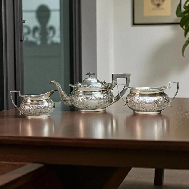 MAPPIN WEBB Vintage Silver Plated 3-Piece Tea Set Princess