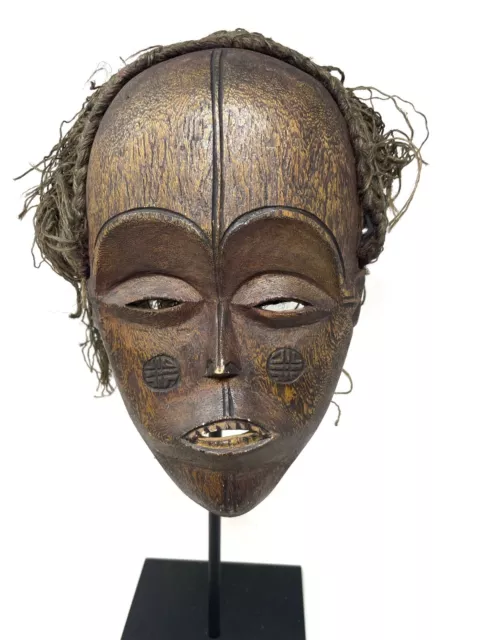 Chokwe Mask Mwana Pwo with Headdress Congo African Art 10”