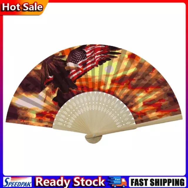 Independence Day Eagle Oil Paint Folding Fan By Numbers DIY Painted (FAN27) Hot