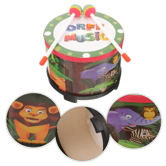Bass Drum Wood Baby Kids Music Floor Tom with Stick Musical Instrument Toys