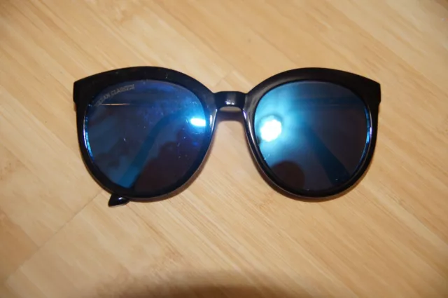 Damen Sonnenbrille blau schwarz silber Spiegelgläser NEU