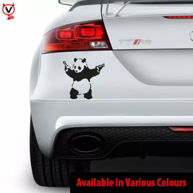 Banksy Panda Guns Funny Vinyl Decal Sticker - Car - Window - Bumper - Wall