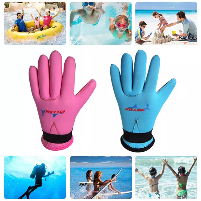 Children 3mm Wetsuit Neoprene Gloves Kids Swimming Snorkeling Diving Surf Gloves