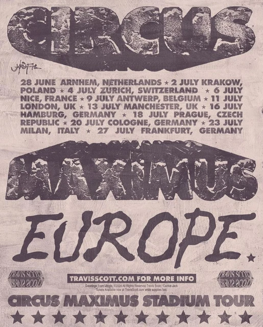 TRAVIS SCOTT UTOPIA Circus Maximus World Tour Köln 2 Tickets