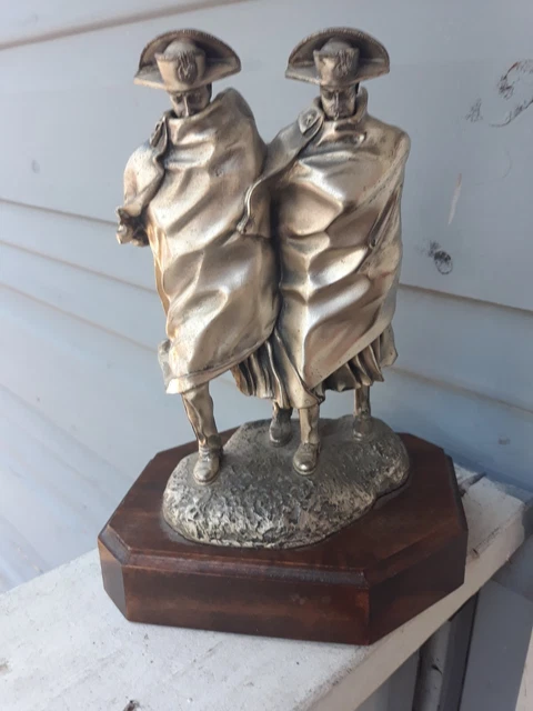 Peltro Argentato 999 Sculpture 7 1/2" Napoleonic Soldiers 7 Lbs.