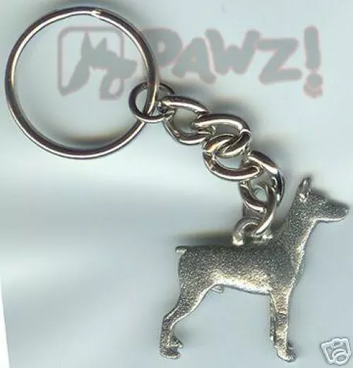 DOBERMAN Dog Fine Pewter Keychain Key Chain Ring NEW