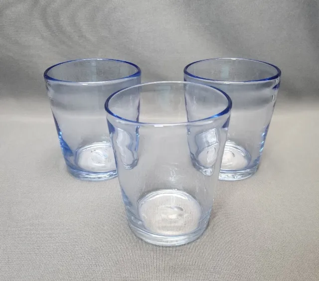 Hand Blown Art Glass Double Old Fashioned Whiskey Rocks Glasses Lowball Set of 3