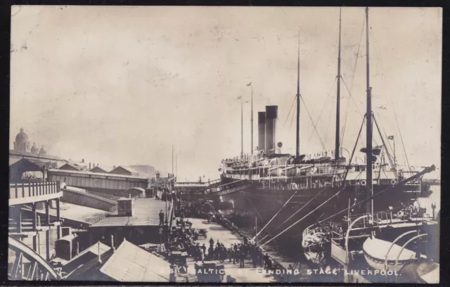 Rms Baltic White Star Line Real Photo Rppc Liverpool Ls Postcard ** Offers **