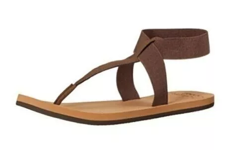 Reef Women's Size  Cushion Moon Sandals Brown Flat Open Toe Casual T Strap Sz 10