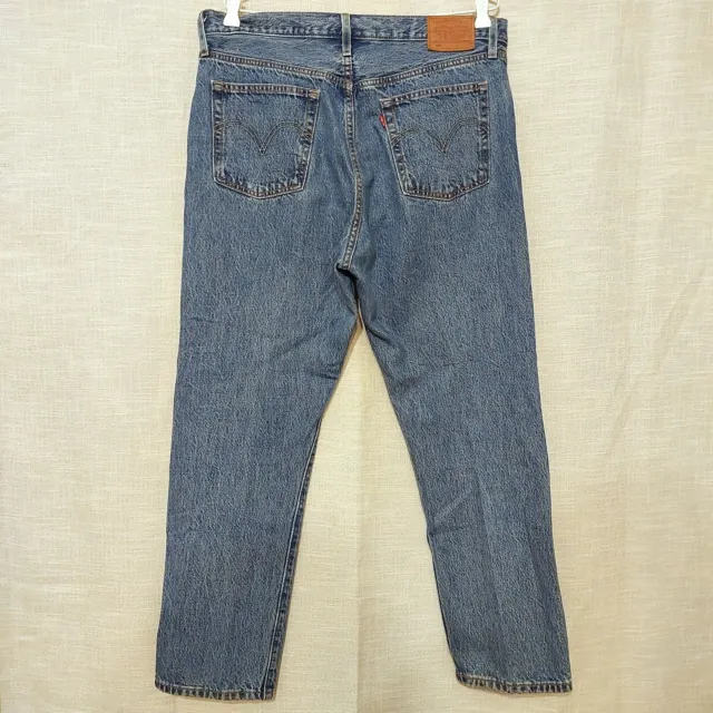 LEVIS 501 Classic Straight Men's Blue Stone Denim Jeans Pants W 32 x L 28 - LEVI