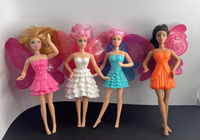 2011 MCDONALD'S HAPPY MEAL BARBIE LOT of 4 A FAIRY SECRET FIGURINE
