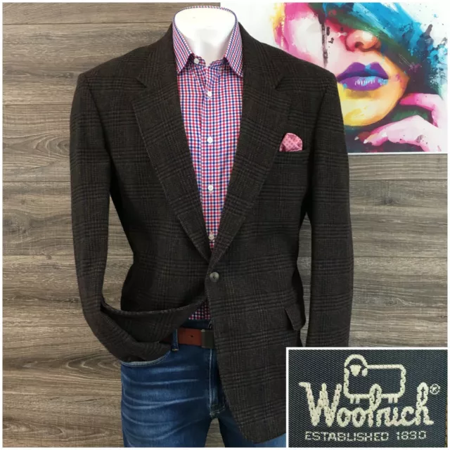 Woolrich Mens Blazer Sport Coat Two Button Two Button Jacket Tweed Wool 46R VTG