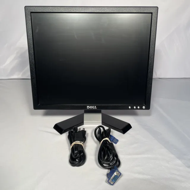 Dell E177FPf LCD 17” Monitor Tested Works With Cables And Tilt Stand