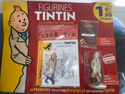 4 Figurines Tintin En Trench Coat - Le Crabe Aux Pinces D'Or - Édition 2011 - Résine - Occasion