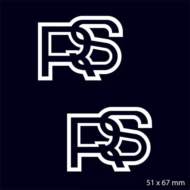 Retro RS Car Rally Race Hill Climb Automotive Vinyl Decals 1 Pair 51 mm