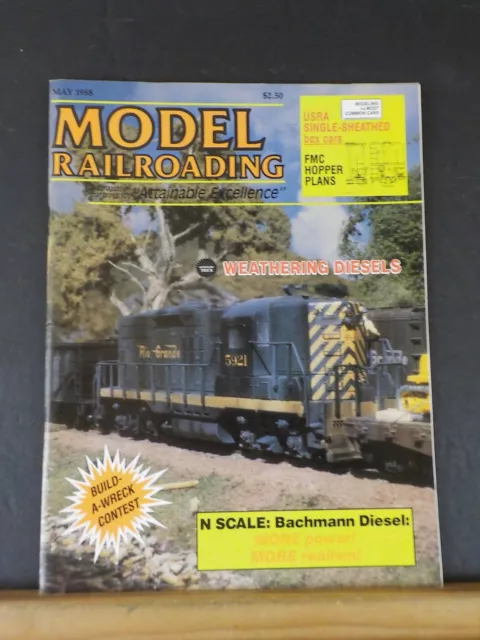 Model Railroading 1988 May FMC 4700 cu ft plans Piggyback General American 80' s