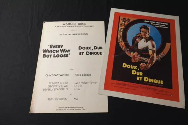 clint eastwood DOUX DUR ET DINGUE rare dossier presse cinema 1978