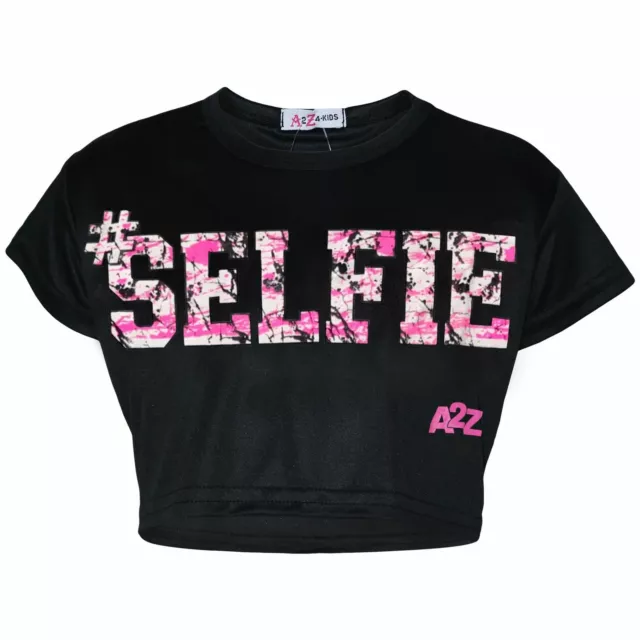 Magliette camicia pancia elegante per bambine #selfie nero alla moda filo interdentale elegante
