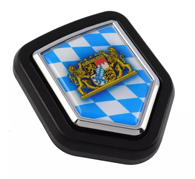 Bavaria flag Car Truck Black Shield Grill Badge chrome grille emblem