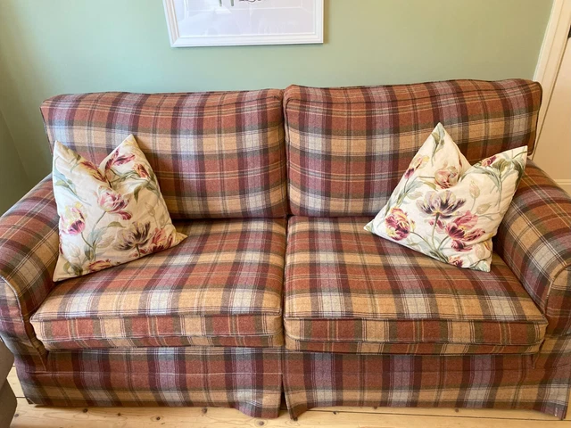 Broyhill plaid sofa deals