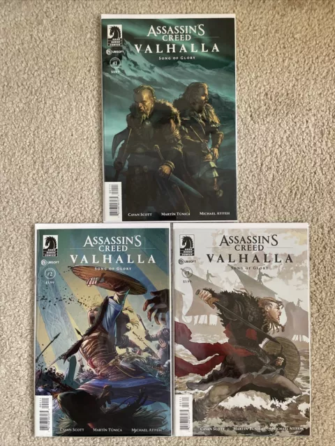 Assassin's Creed Valhalla Song of Glory #1-3 Complete Set 2020 Titan Comics Lot