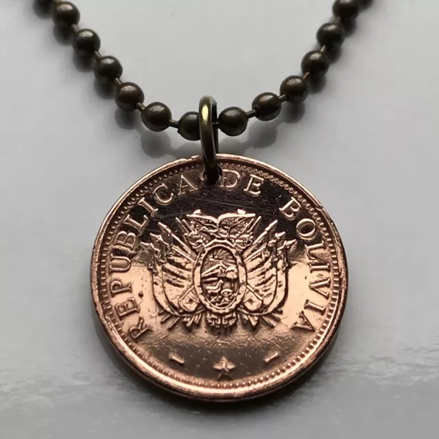 Bolivie 10 Centavos pendentif pièce Cerro Rico Menor lama La Paz Sucre n002027