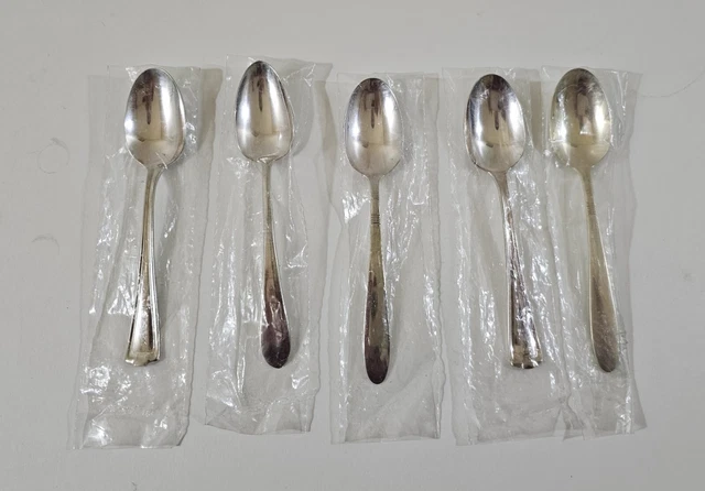 Lot of 5 International Silver Co.  Railroad Silverplate Spoons Teaspoons