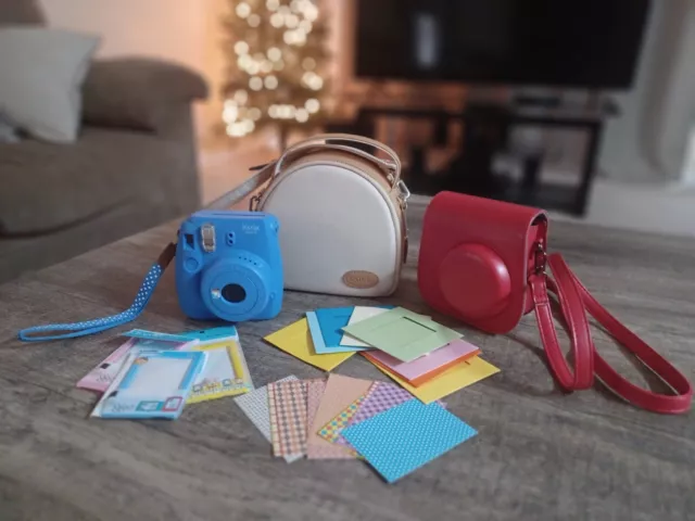 Fujifilm Instax Mini 9 - Cobalt Blue w/two camera bags and frame accessories