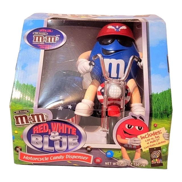 M&M's Red White & Blue Freedom Rider Motor Cycle Candy Dispenser