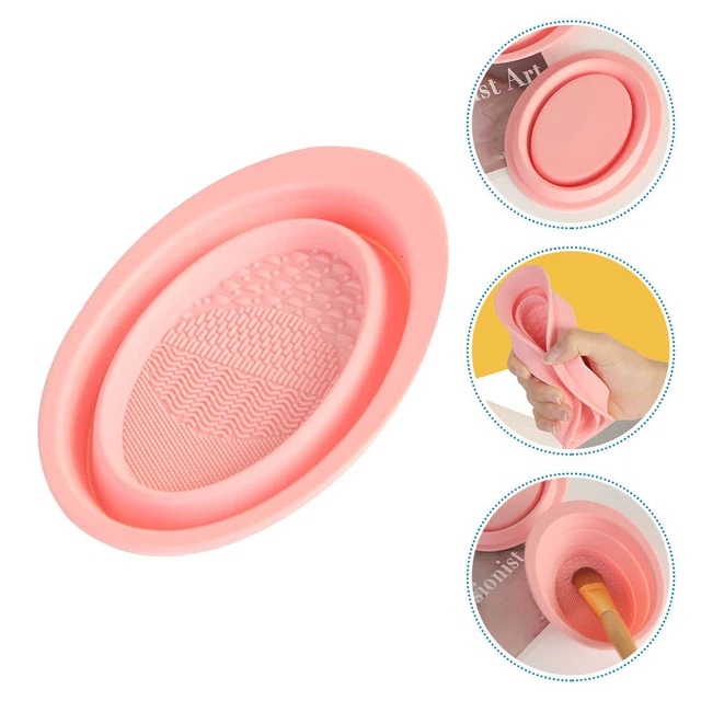 Pincel de maquillaje creativo bandeja de limpieza silicona limpiador de cepillos plegable