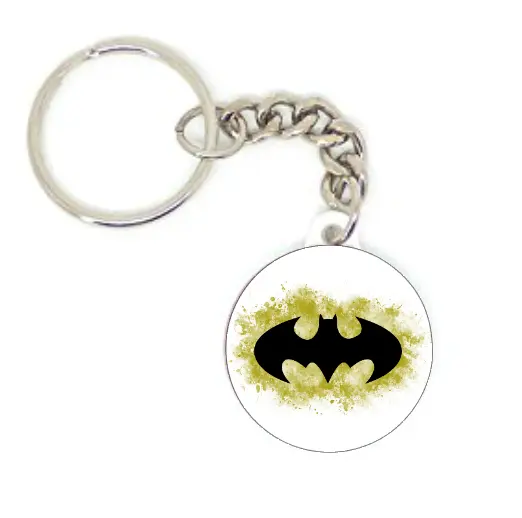 Porte clé badge logo batman héro comics collection idée cadeau personnalisé noir
