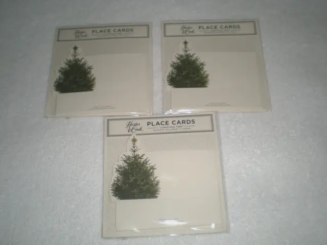Tarjetas Hester & Cook Place 3 paquetes total 36 tarjetas nuevas en paquete tarjeta de nombre de árbol Navidad