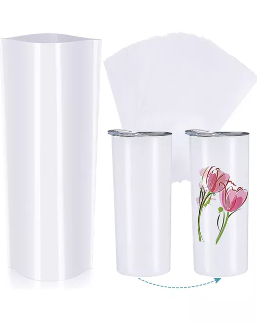 7x11 Inch Sublimation Shrink Wrap Sleeves 300Pcs White Sublimation Shrink Wra...