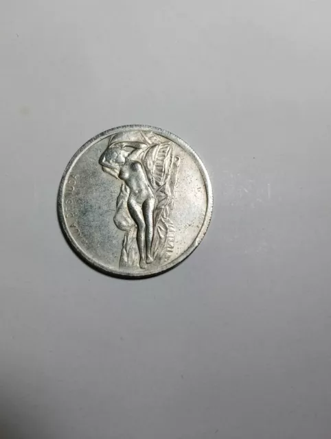 rare Silver Coin Leonardo Code Nude Woman Girl Vintage Artist Vatican Old UK