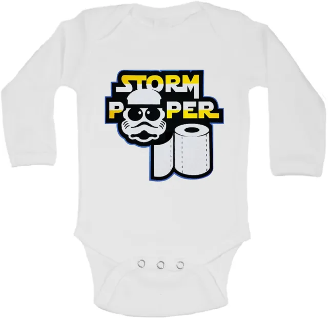 Storm Pooper Personalized Long Sleeve Baby Vests Bodysuits Baby Grows Unisex
