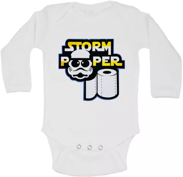 Storm Pooper Personalized Long Sleeve Baby Vests Bodysuits Baby Grows Unisex