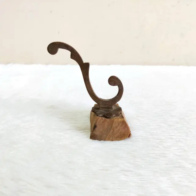 1920s Vintage Brass Wall Hooks Hanger Rich Patina Decorative Collectible M531