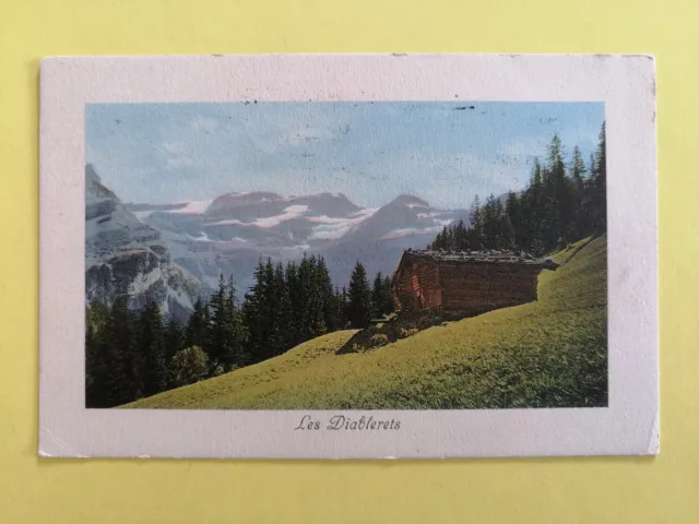 cpa SWISSE SWITZERLAND stamp Helvetia seal Geneva LES DIABLERETS