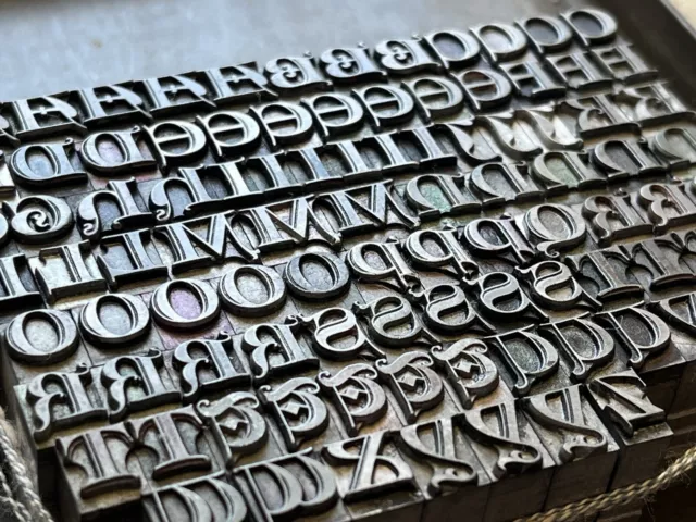 24pt LOMBARDIC CAPITALS - Complete Set Letterpress Initials - Metal Type