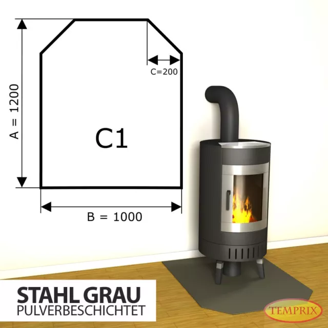 Estufa Placa Del Suelo Protección de Chispas Plancha Acero Gris Horno Aluminio