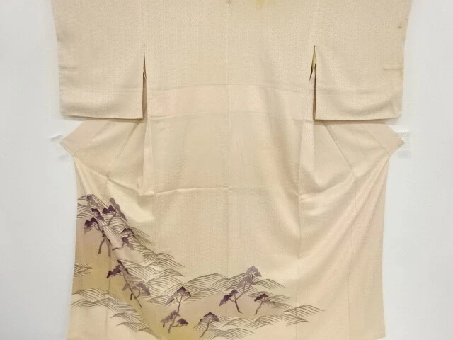 38893# Japanese Kimono / Antique Kimono / Embroidery / Pine