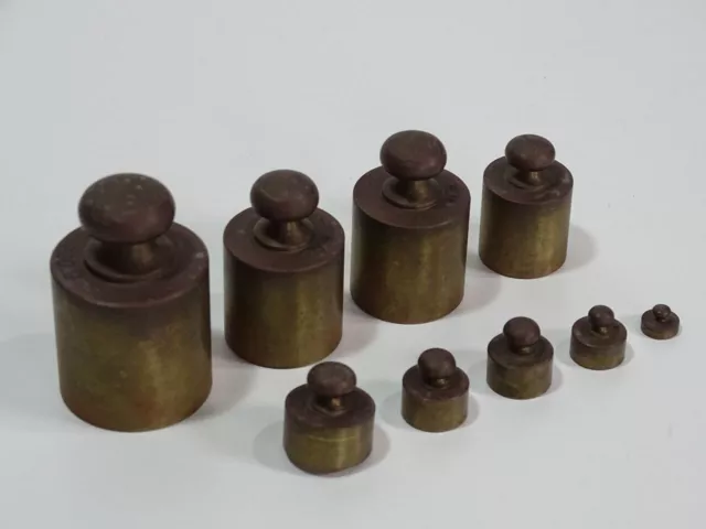 ALTE Messing-Gewichte z.B. für Feinwaage Apothekerwaage 1g - 200g (M131)