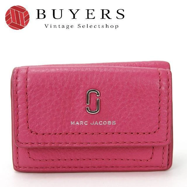 Second Hand Marc Jacobs Tri-Fold Wallet Compact M0015413 Leather Begonia P XYc26