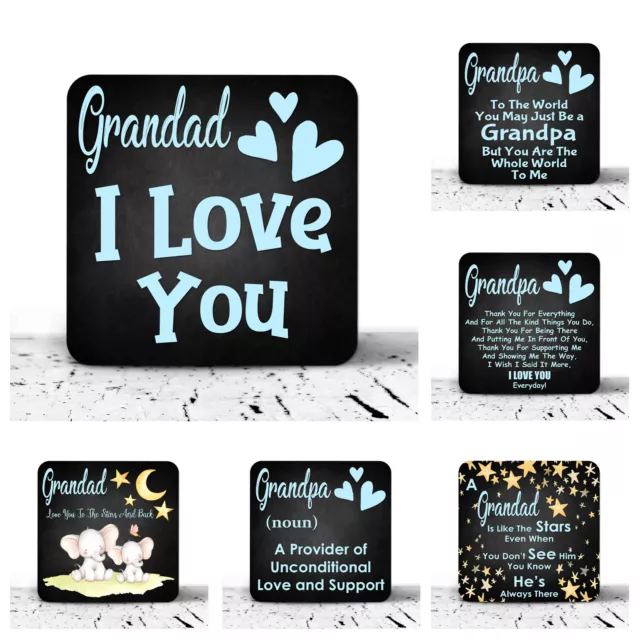 Drinks Coaster for Grandad Grandpa Home Bar Man Cave Beer Drink Coasters Gift