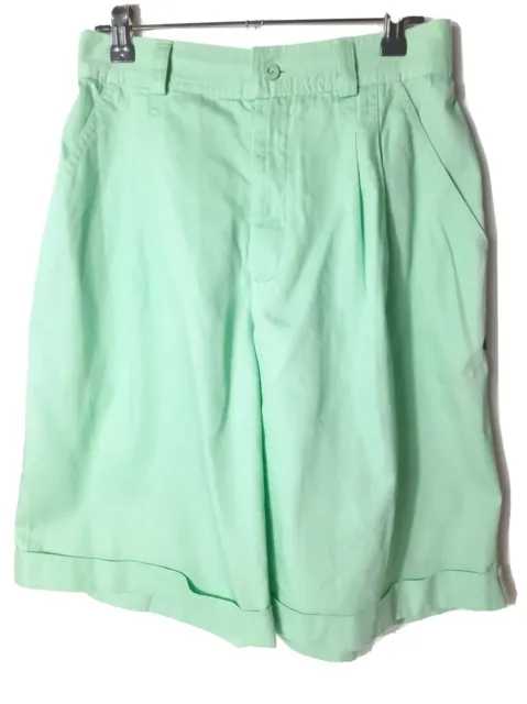 Vintage 1980's Gene Ewing Bis 100% Cotton Mint Green Shorts Womens Size 8 NOS