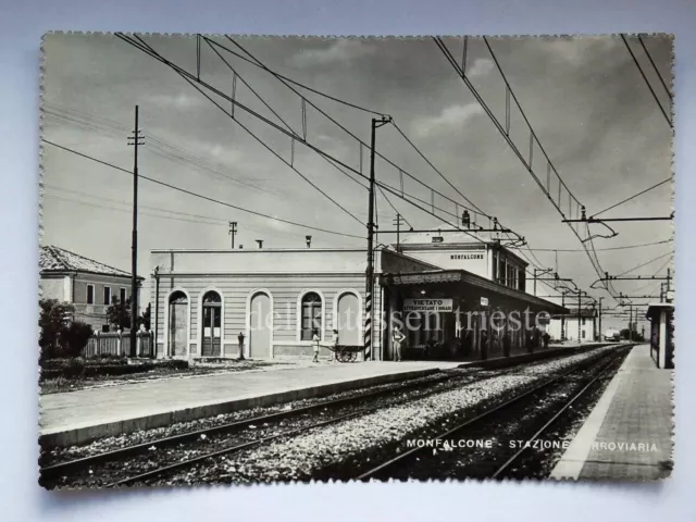 MONFALCONE stazione ferroviaria Gorizia vecchia cartolina