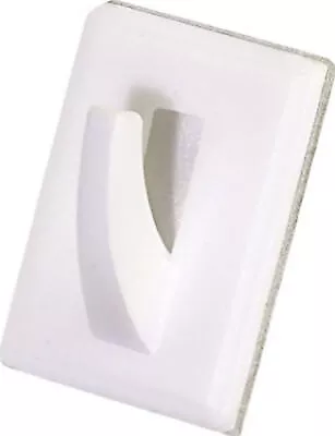 Paquete de 5 - Gancho utilitario, adhesivo, plástico blanco, 6 piezas -122298