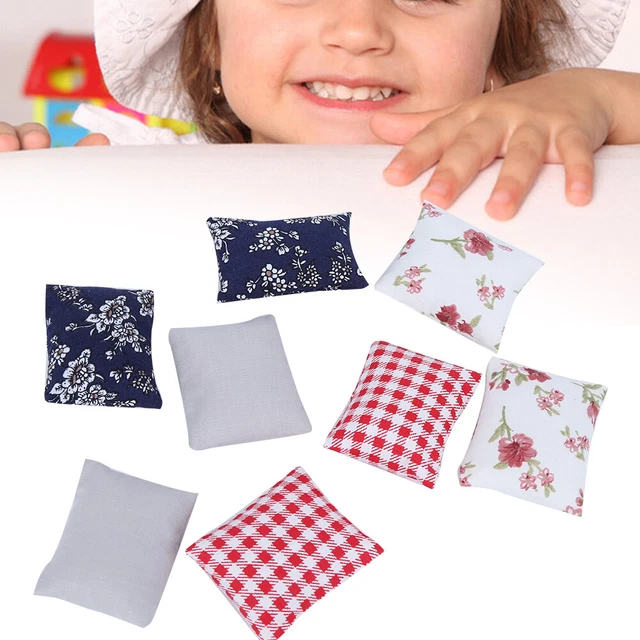 8pcs Dollhouse Pillow Dollhouse Cushion Dollhouse Miniature Simulated Pillow