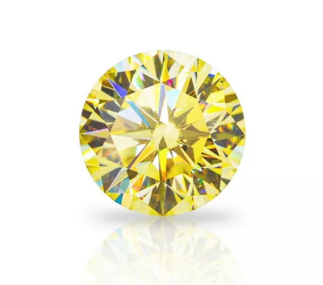 1 Ct CERTIFIED Natural Diamond Round Yellow Color Cut D Grade VVS1 +1 Free Gift